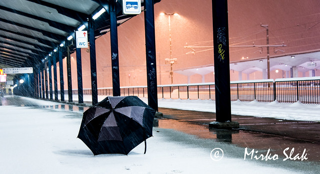 umbrella at the station