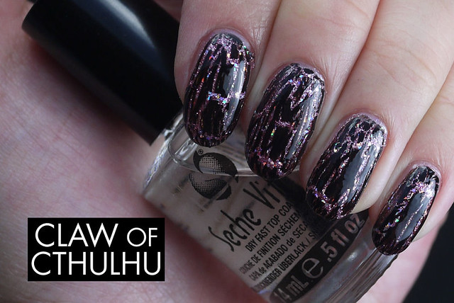 OPI Teenage Dream with Black Shatter Swatch