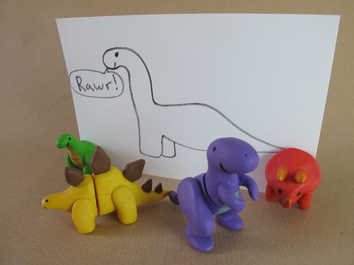 The complete set of fimo magnet dinosaurs