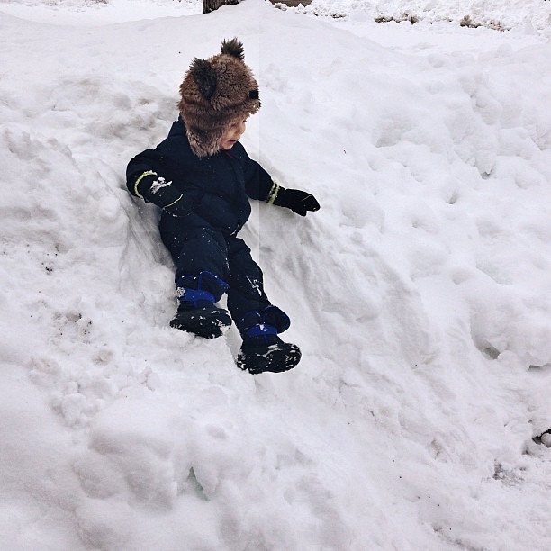 They made a snow slide! #snowday