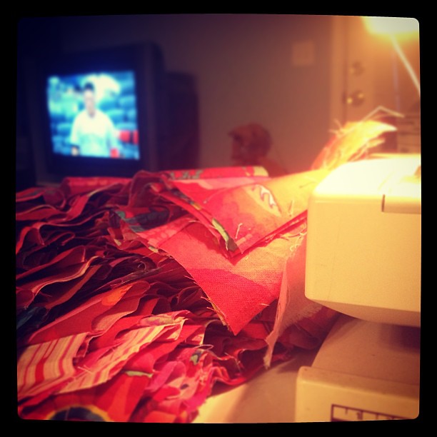 Reason I love baseball season #241: uninterrupted quilting time for me! #yay
