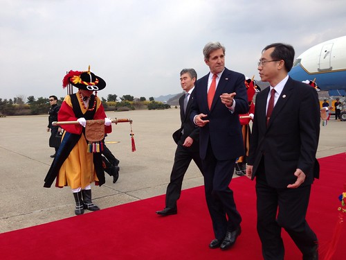 Secretary Kerry is Escorted by Moon Seoung-hyun by U.S. Department of State