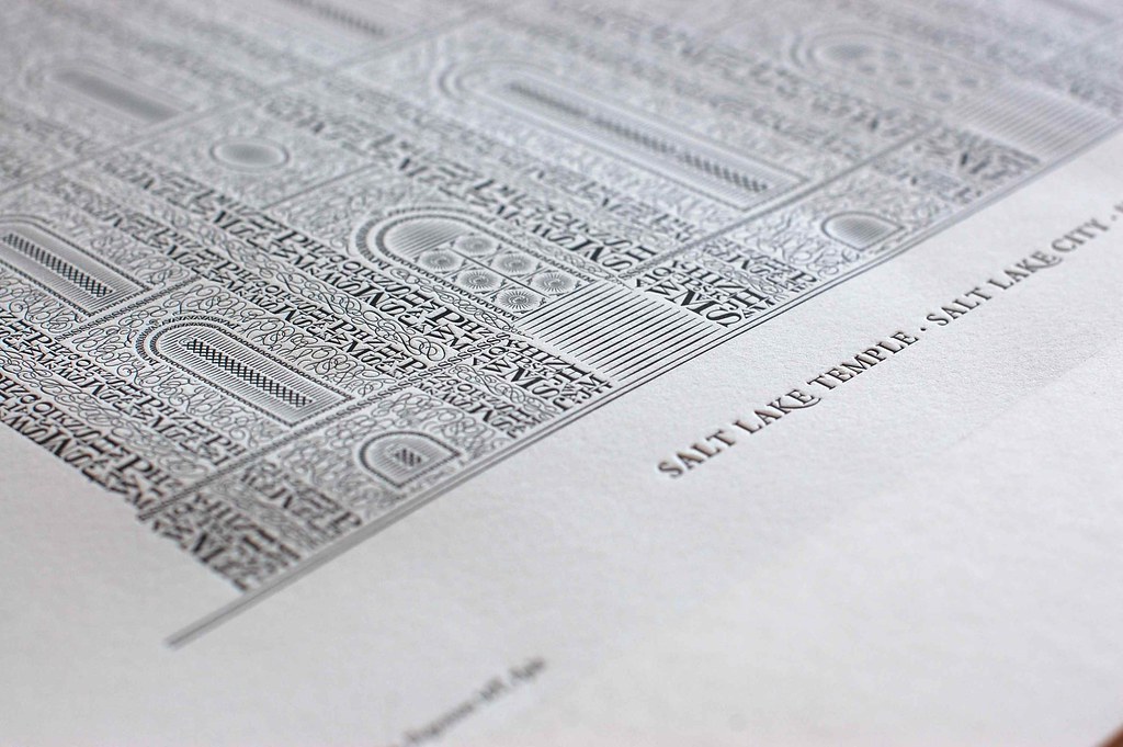 close up of letterpress temple by Cameron Moll