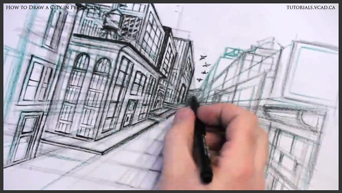 learn how to draw city buildings in perspective 030