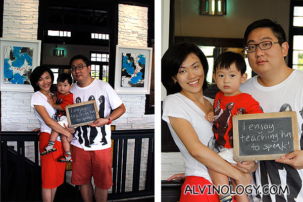 The Alvinology family in matching attire 