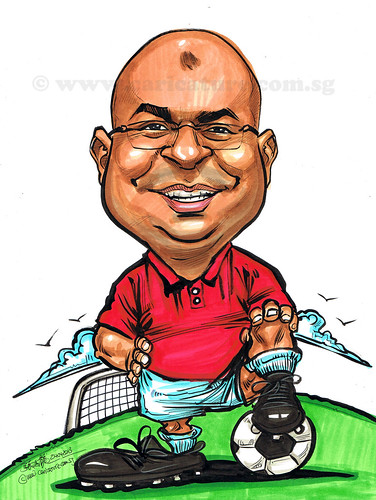 soccer caricature for AbbVie Pte Ltd