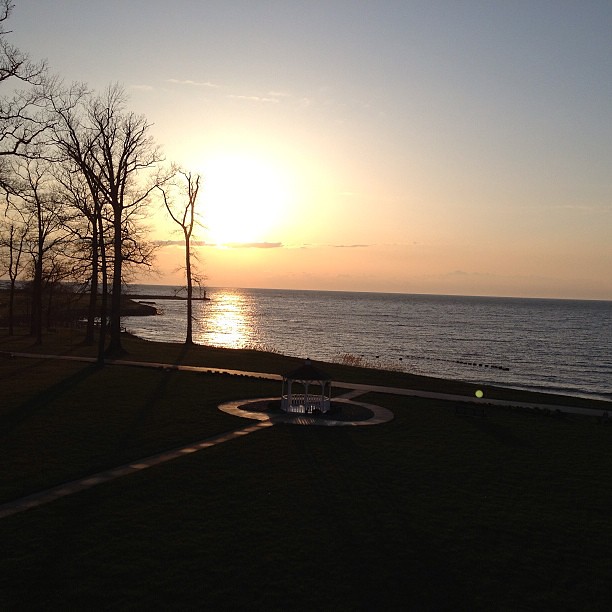 Enjoying a Lake Erie sunset at The Lodge at Geneva-on-the-Lake. #happyincle #nofilter #lakeerie