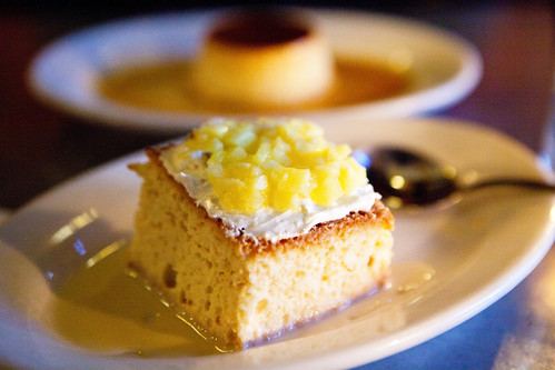 Desserts - Tres leches cake with pineapple and flan