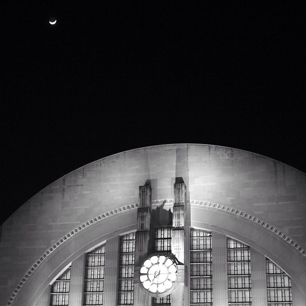 moon over Union Terminal
