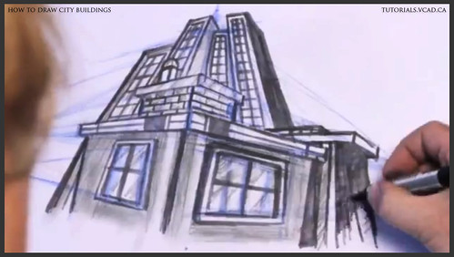 learn how to draw city buildings 039