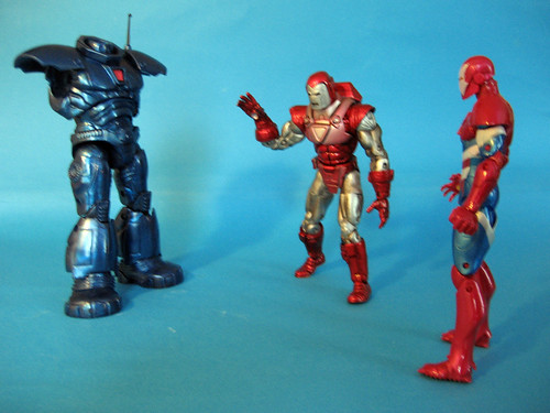 Partial Iron Monger with Iron Man and Iron Patriot