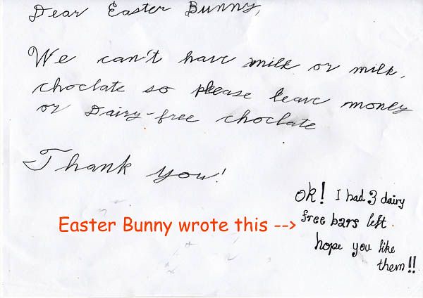 Easter Bunny note