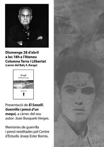 presentació llibre del maqui Joan Busquets "el senzill" 28 abril a Berga