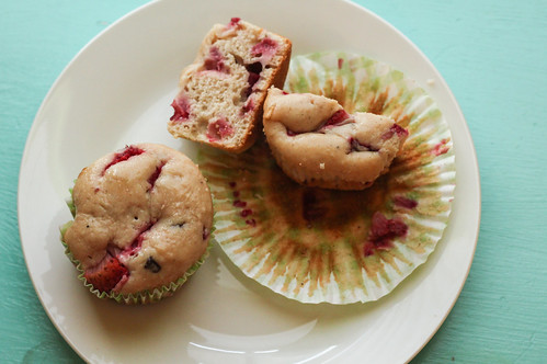 Spiced Strawberry Cream Cheese Muffins