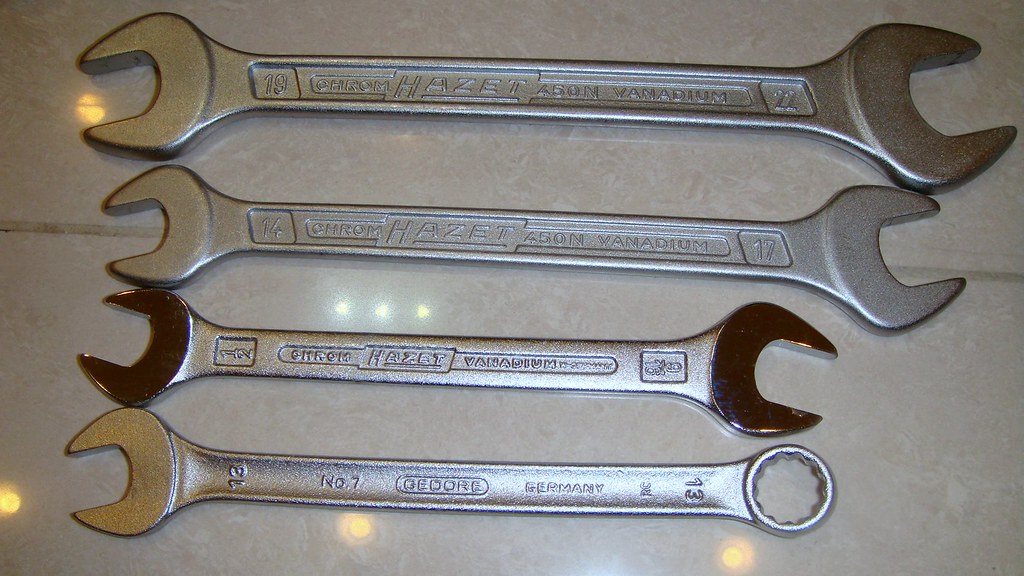 Hazet Vintage Western Germany 7/16"x1/2 & 1/2x9/16 rusty wrench pair Tool Hazet?Heyco? 