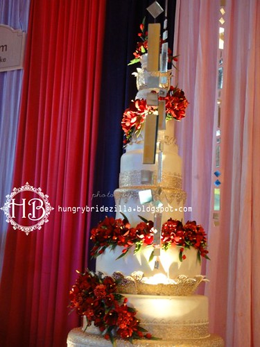 wedding cake red rose 4