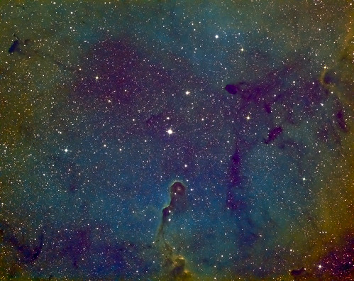 The Elephant's Trunk nebula Ha SII OIII (Hubble Palette) by Mick Hyde