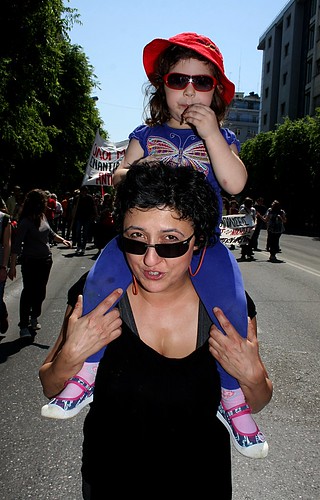 Greek mother and child - May Day in Greece by Teacher Dude's BBQ