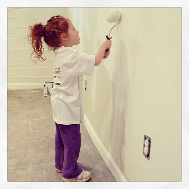 Painting her new playroom. #renovation
