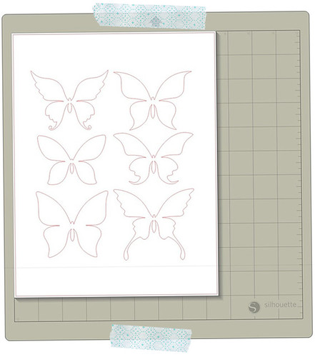 paper pieced butterflies REGULAR CUT in silhouette studio copy