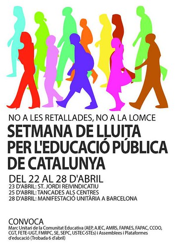 Cartell setmana de lluita per l´educació pública de Catalunya del 22 al 28 d´abril