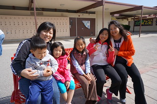 from left: Margaret with her kids, Caleb (3) & Sophia (6); Catherine with her girls, Erika (6) & Andrea (11)