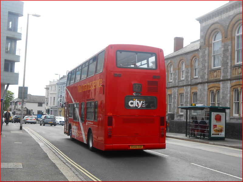 Plymouth Citybus Ex-Stockwell PVL 434 X546EGK is seen on her first day of service on the 127 School service to Tavistock.