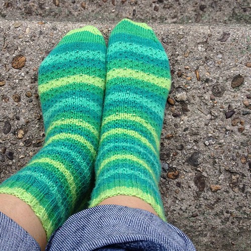 Finished these Hermione's Everyday Socks :) yarn is Knit Picks Felici in Aquarium