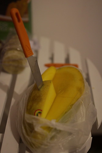 Mango and a fruit knife from Wallmart