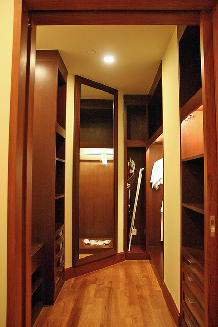 The walk-in wardrobe at the Premier Suite