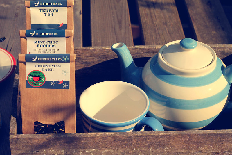 Bluebird tea and teapot