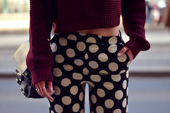 Topshop dots burgundy outfit blogger CATS & DOGS fashion blog 4