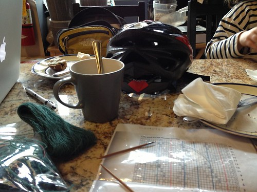 Evidence of coffee (and knitting!)