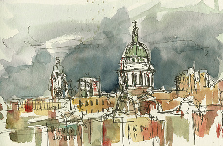 Sketch of St Paul's, London, UK