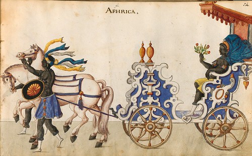 011- Cabalgata sobre los continentes-Africa-Descripción de las ocho festividades celebradas durante los juegos…1596-Biblioteca Estatal de Baviera