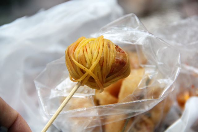 Pork meat ball wrapped in noodle