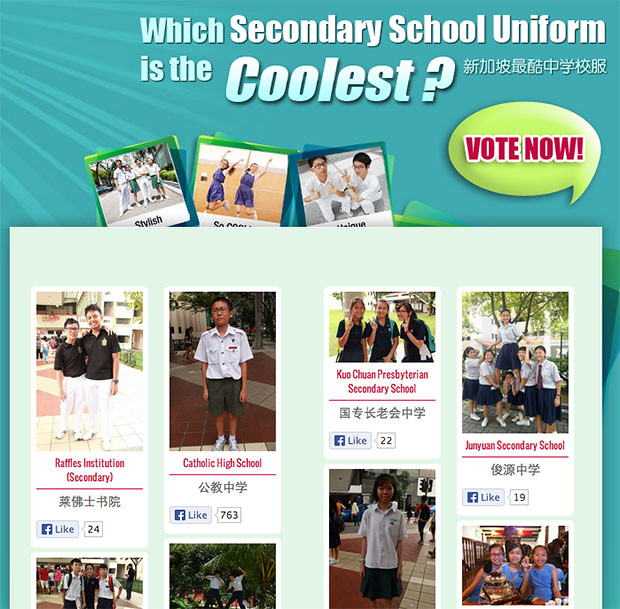Singapore Campus Likes - Which Secondary School Uniform is the Coolest? - Alvinology