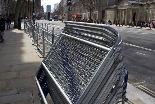 Barriers along Whitehall