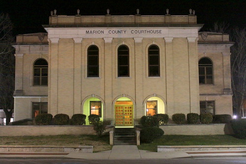 Marion County Courthouse at Night - Jasper, TN