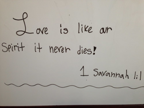A Word from Savannah :)