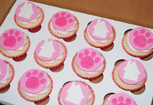 Birthday cupcakes paw prints and a house