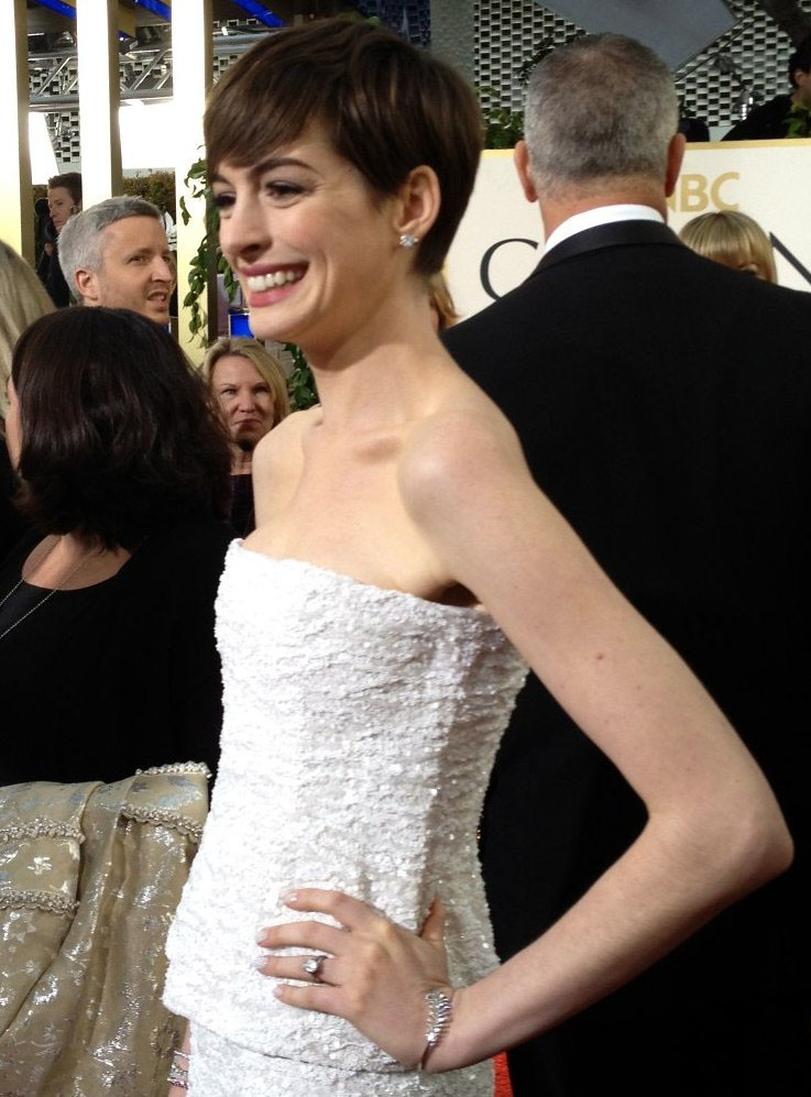 Anne Hathaway at the Golden Globes 2013