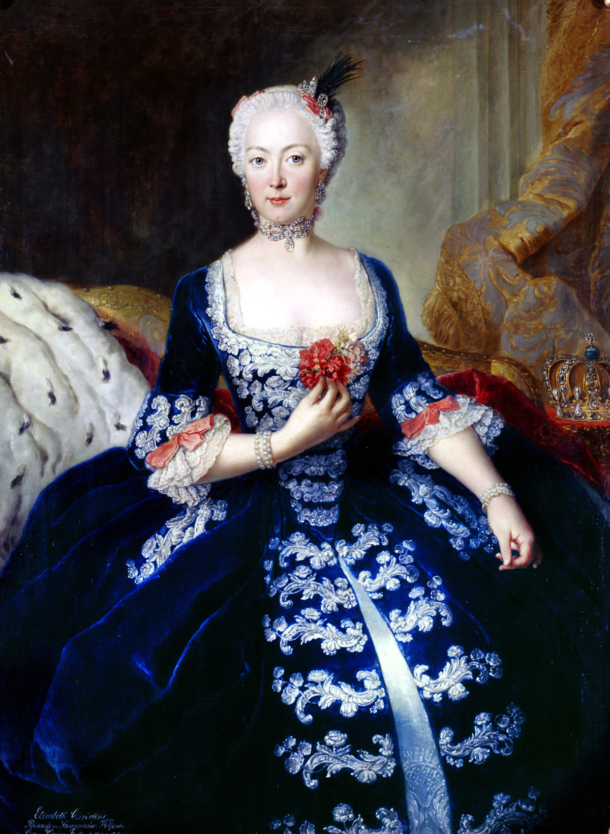 Portrait of Elisabeth Christine von Braunschweig-Bevern by Antoine Pesne, 1739