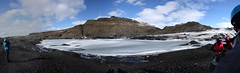 Caminata con crampones sobre la lengua Sólheimajökull glaciar Mýrdalsjökull Islandia