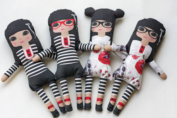 Asian girl  soft fabric dolls