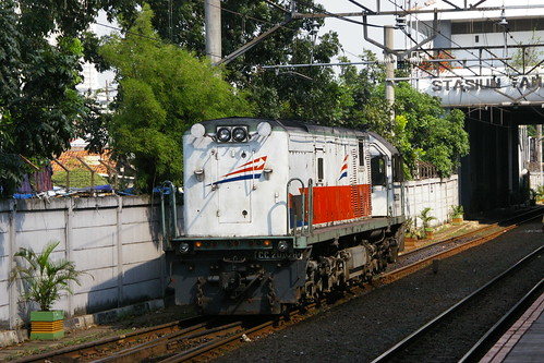 Indonesian Railway CC201series in Tanah abang.Sta, Jakarta, Indonesia /April 29,2013