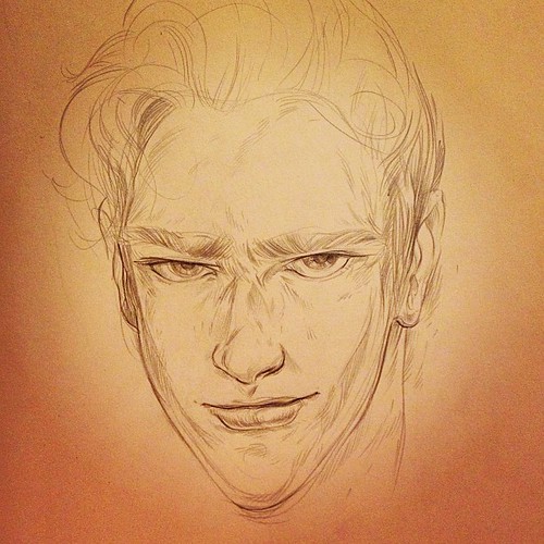 He's got those eyebrows I like. #sketch before bed.