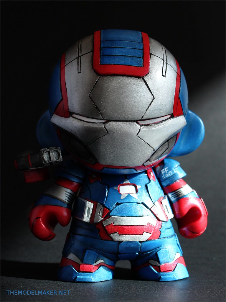 Iron Patriot custom Kidrobot Munny vinyl toy inspired by Iron Man franchise