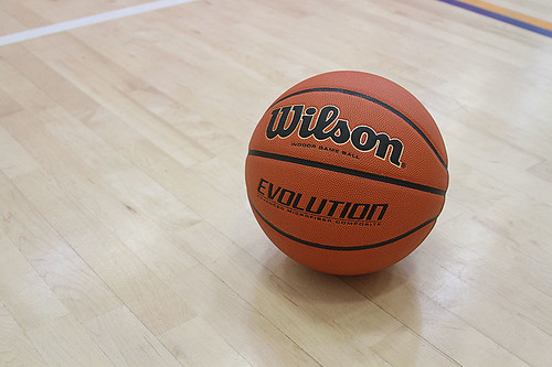 Basketball on indoor court