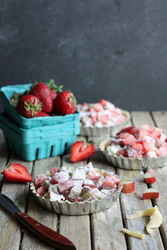 Strawberry Rhubarb Meringue Tartlets